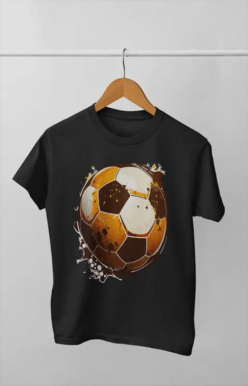 Men’s Round Neck Half Sleeve Soccer - S / Black